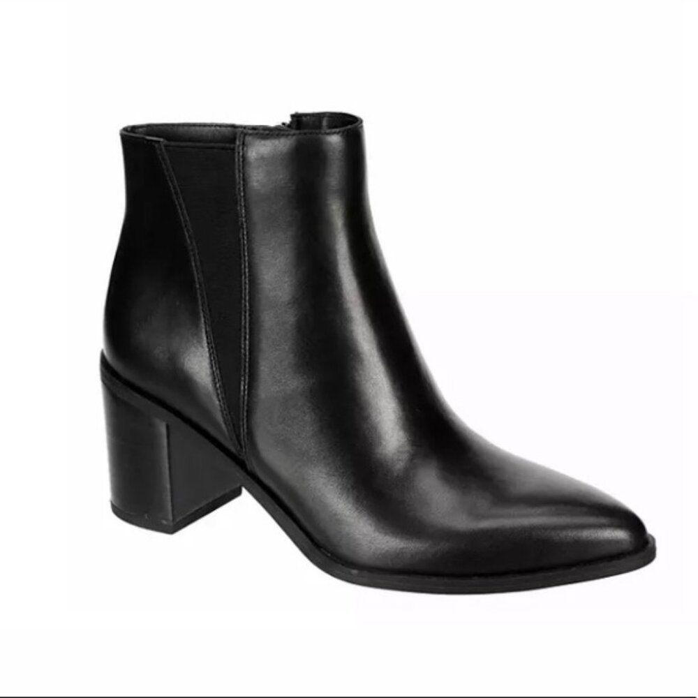 Franco Sarto | "BETTE2" Leather Ankle Boot | Black | Size 9.5